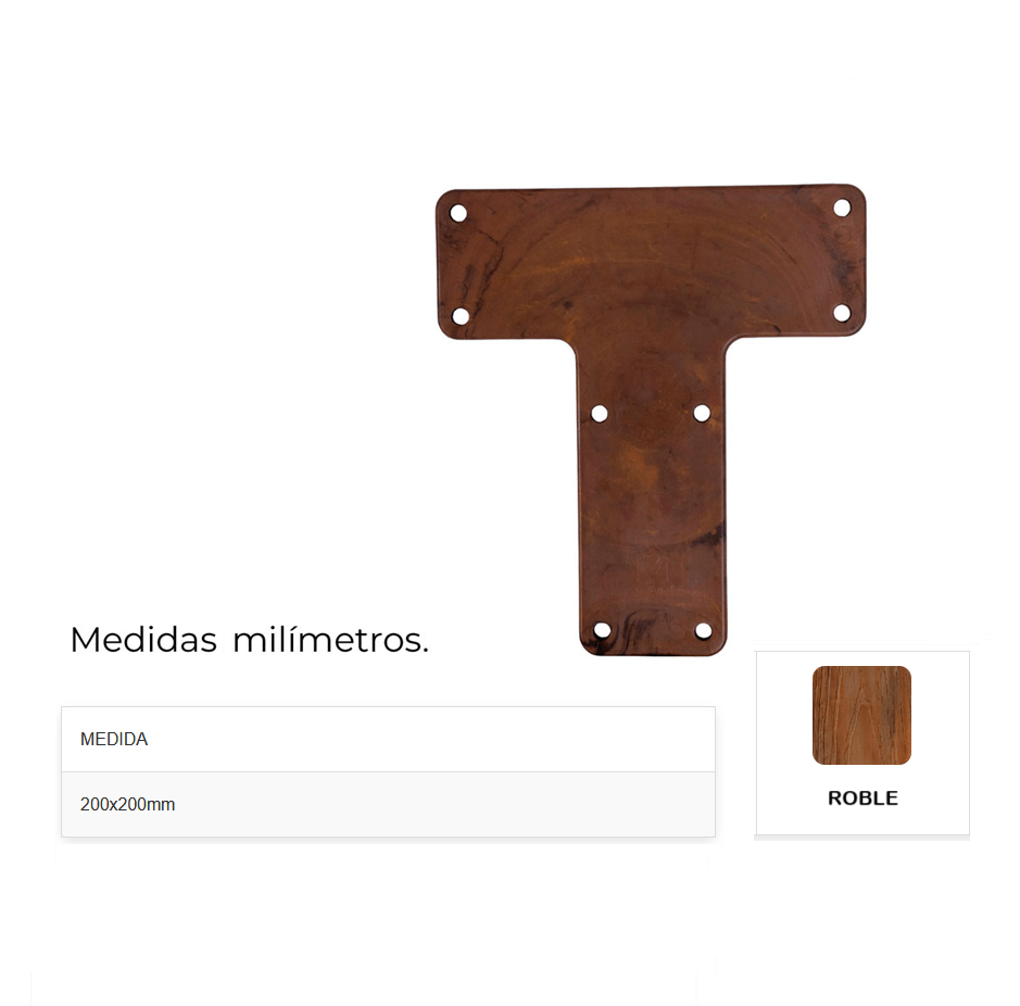 Conexión en T 200 x 200 mm